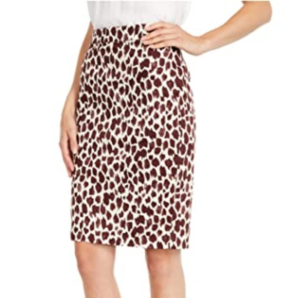 NWT - J.Crew No.2 Pencil Skirt in Giraffe Print Size 8